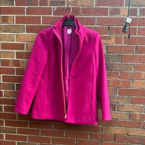 J. Crew Pink Trench Coat Vibrant Structured Wool-Blend